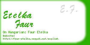 etelka faur business card